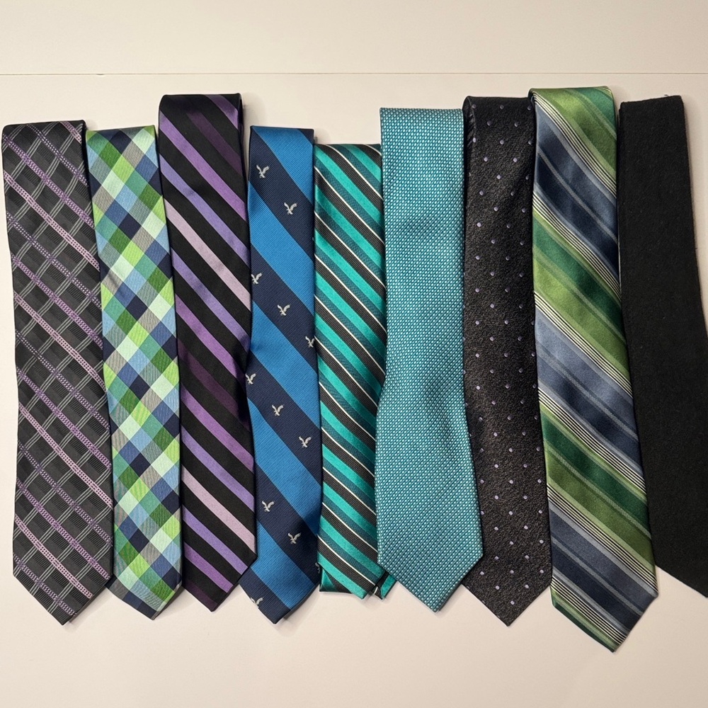 Men's Tie Collection - Multi-Color Set of 9